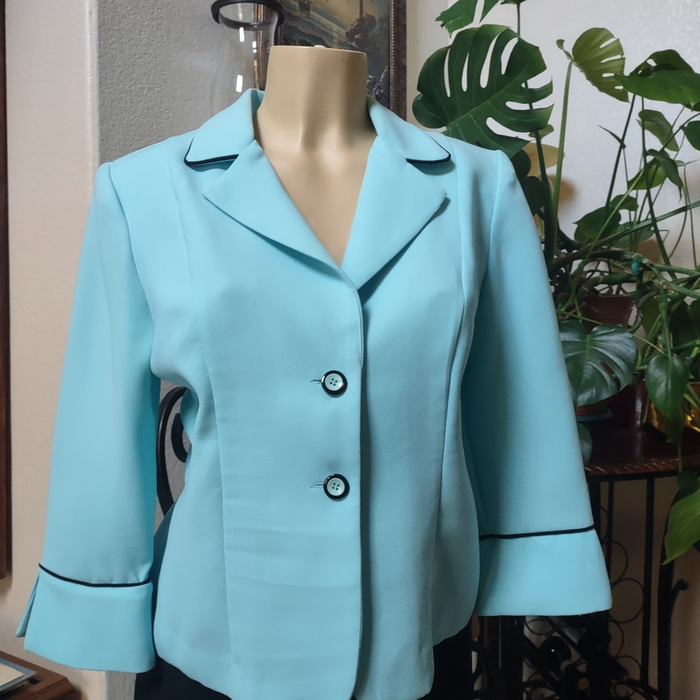 Studio Aqua Blazer with Black Accents